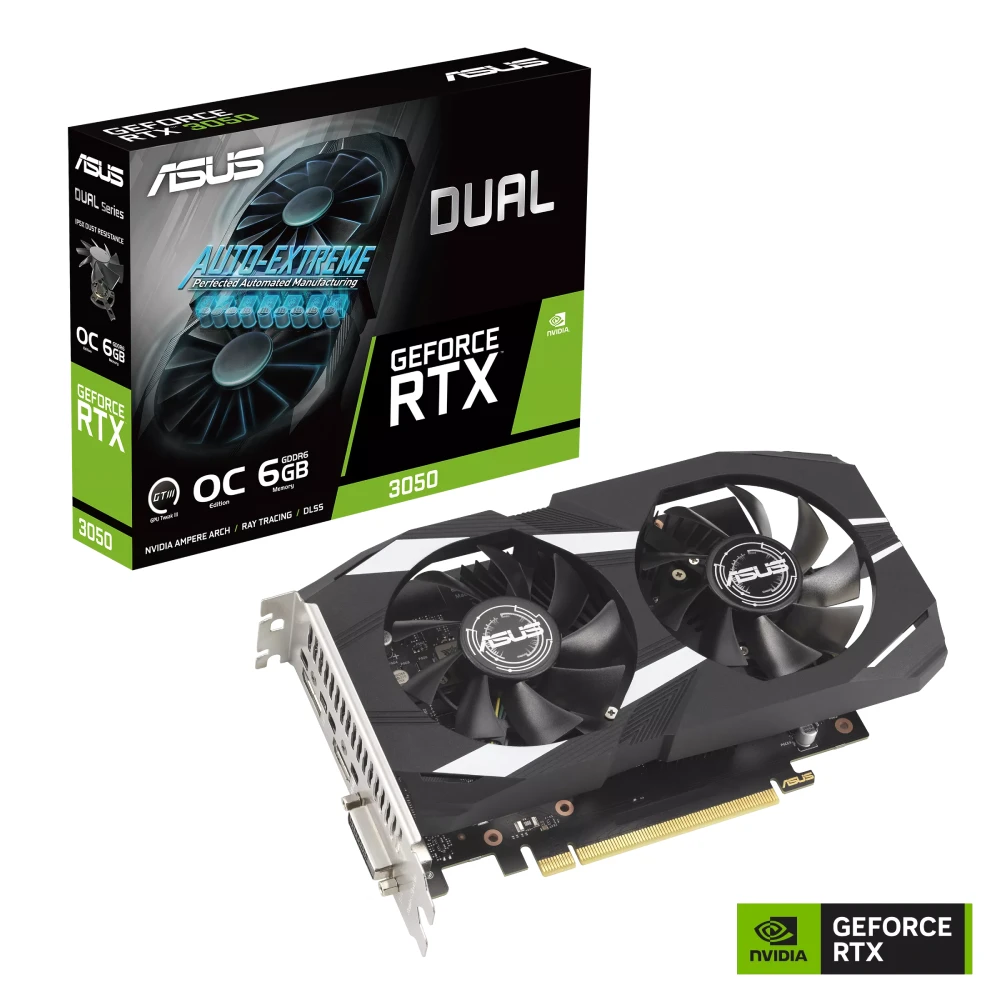 Asus Nvidia Graphic Card RTX3050 6GB DDR6 Dual Fan view 2
